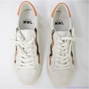 Madewell Sidewalk Low-Top Sneakers in Snake Embossed Leather‎ size 10.5